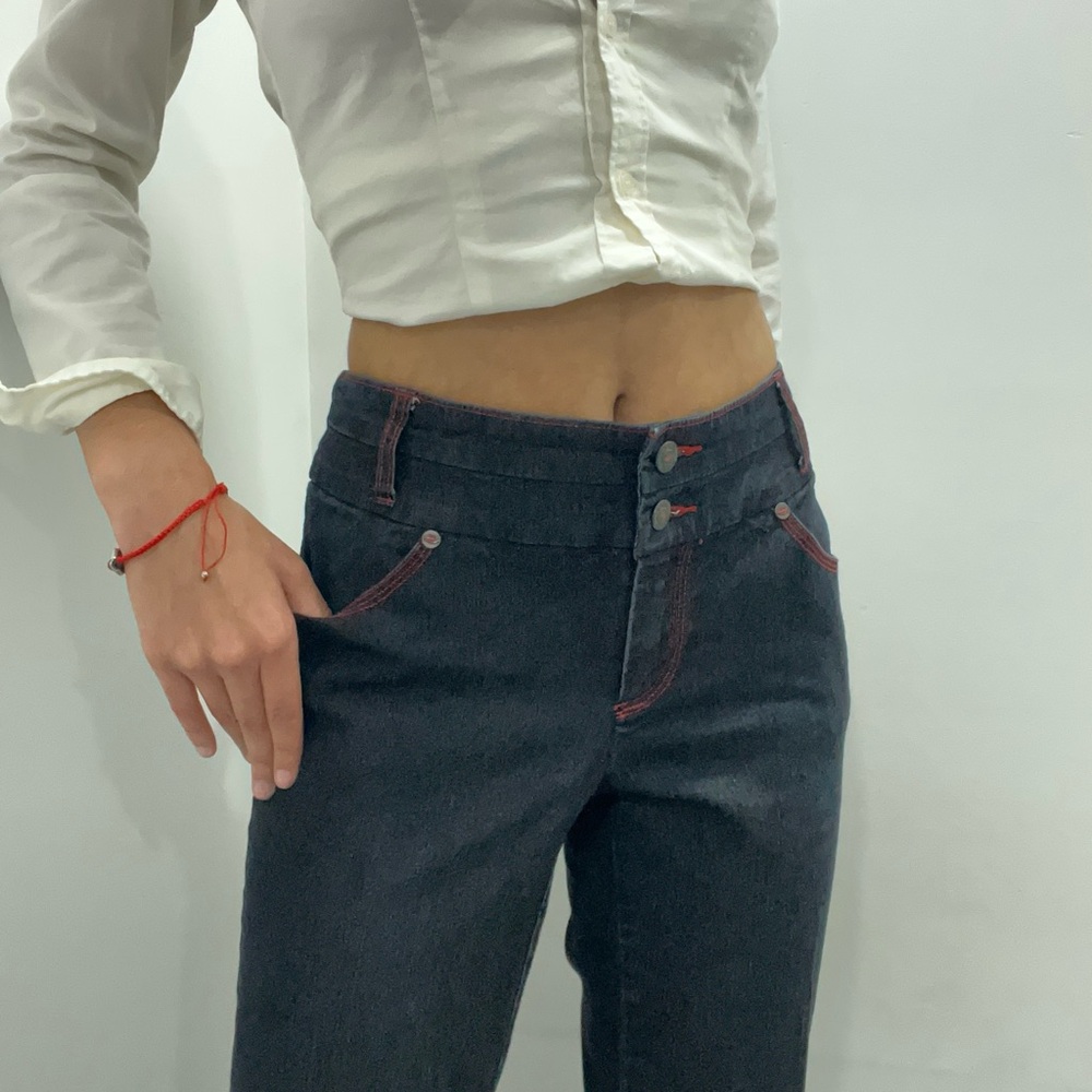 Y2K Bisou Bisou Mid Rise Black Jeans